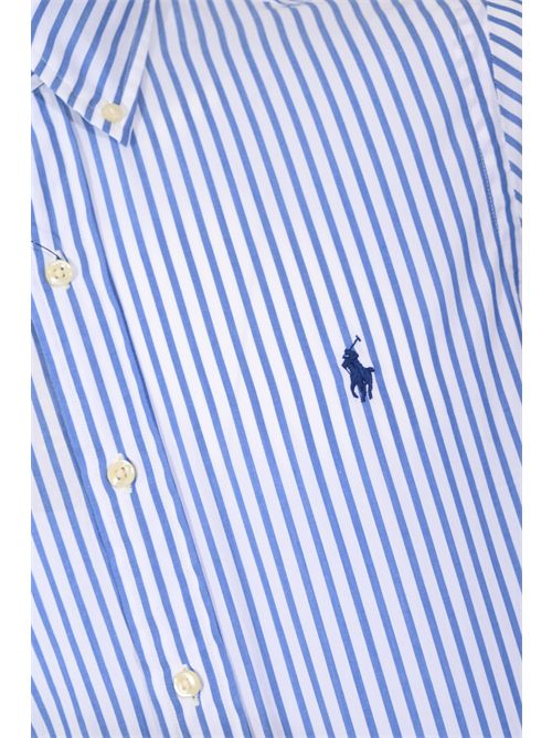 Camicia a righe in popeline di cotone White/blue POLO RALPH LAUREN | 710B15595008
